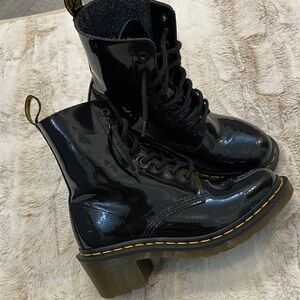 Dr. Martens Patent Leather Clemency Boot /3” Heel  Sz 37/6